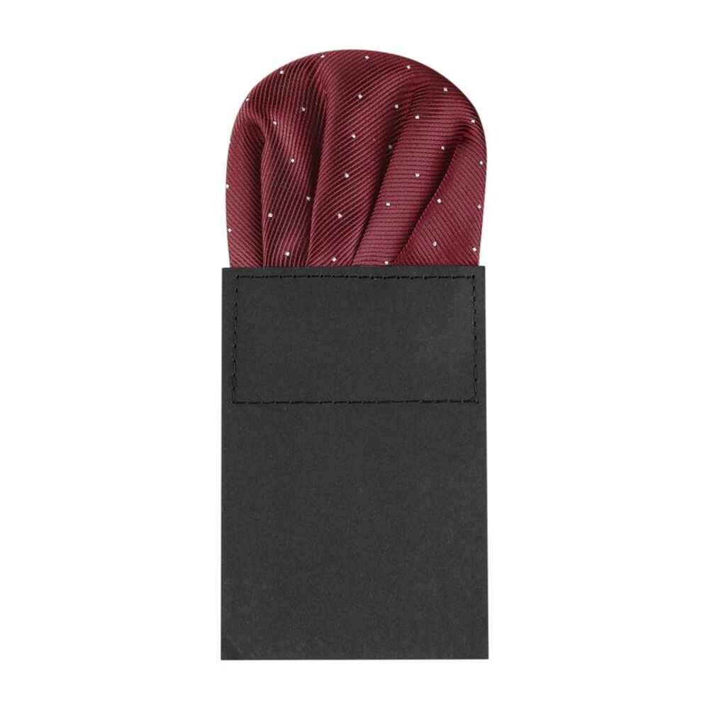 Prefolded Pocket Squares Polka Dots Round Shaped Suit Handkerchief Wine Red
